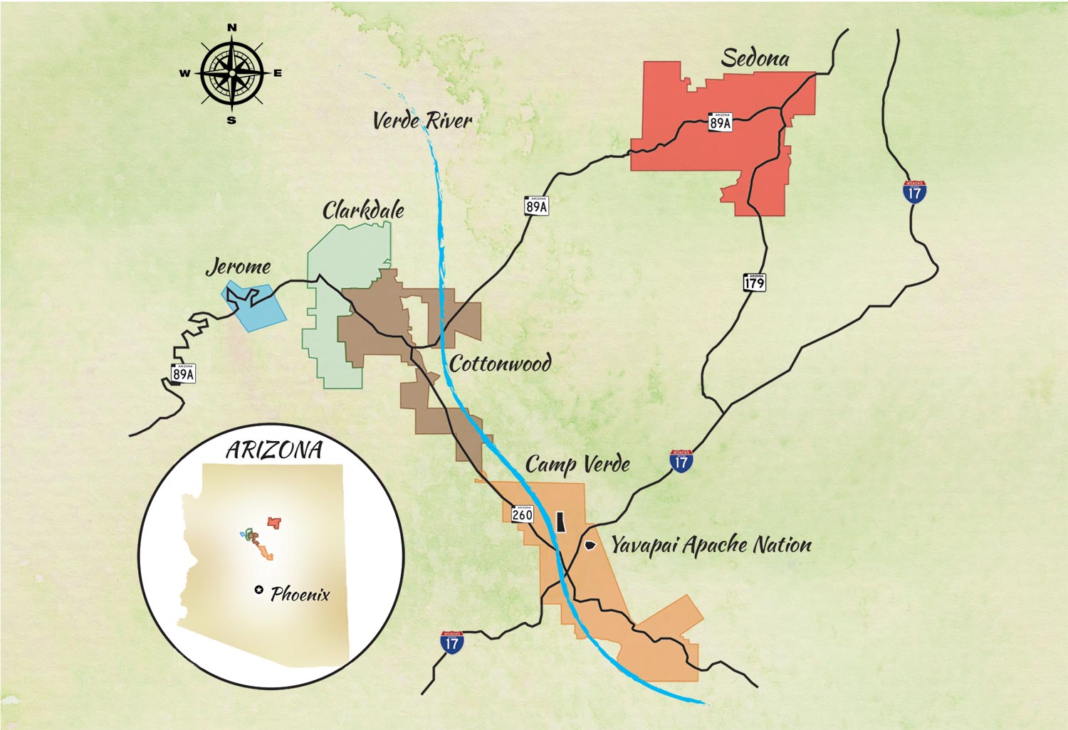 Sedona Verde Valley Map Tourism Council